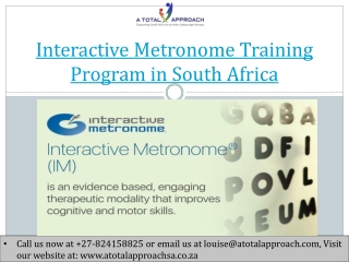Interactive Metronome Training Program in South Africa