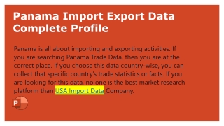 Panama Import Export Data Complete Profile
