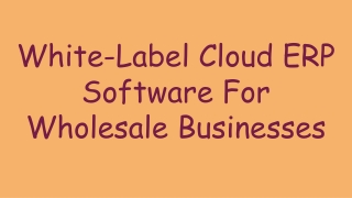 White-Label Cloud ERP Software For Wholesale Businesses