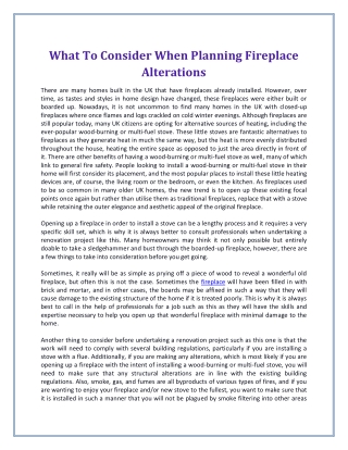 What To Consider When Planning Fireplace Alterations