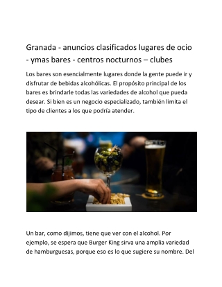 Granada - anuncios clasificados lugares de ocio - ymas bares - centros nocturno
