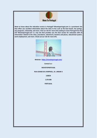 Relocation Services Portugal | Movetoportugal.com