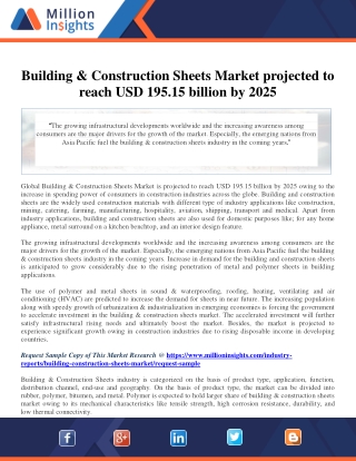 Building & Construction Sheets Market projected to reach USD 195.15 billion by 2