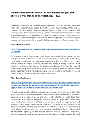 Desalination Chemicals Market - Global Industry Analysis, Size, Share, Growth