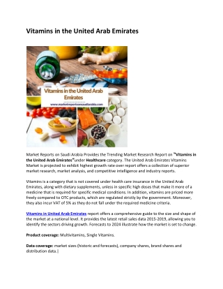 Vitamins in the United Arab Emirates-converted