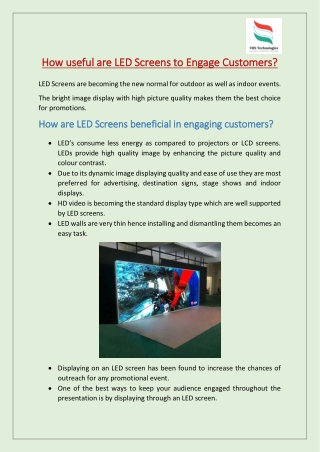 How useful are LED Screens to Engage Customers?