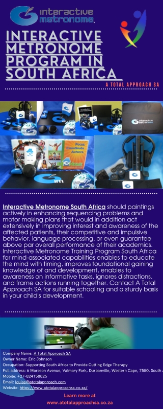 Interactive Metronome Program in South Africa