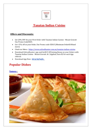 20% Off - Tanatan Indian Cuisine Mount Gravatt , Qld