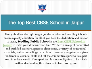 The Top Best CBSE School in Jaipur