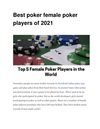 Best poker female poker players of 2021