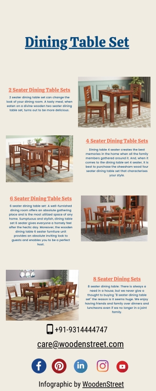 Get Latest Designed Dining Table Set Online