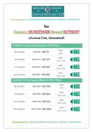 Find Near You - Pharmacy to Buy SUNITINIB SUTENT