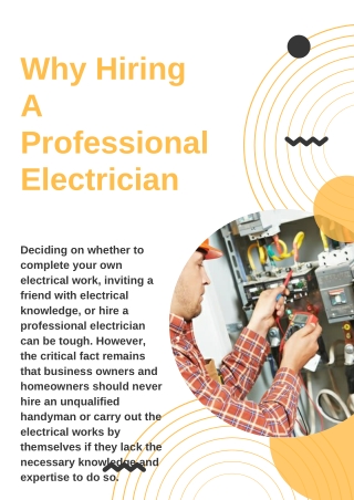 Why Hiring A Professional Electrician