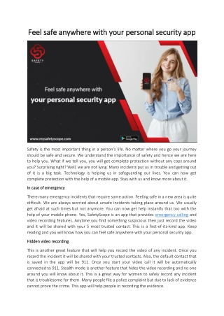 Feel safe anywhere with your personal security app