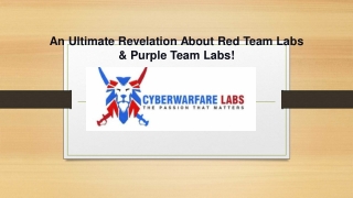 An Ultimate Revelation About Red Team Labs & purple team labs