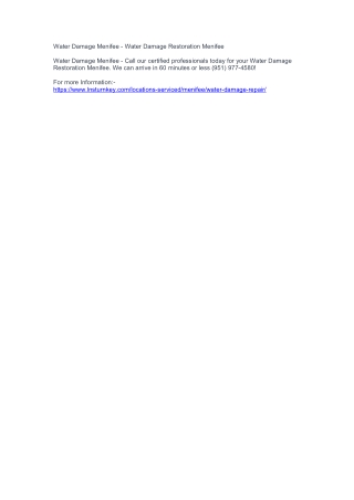 Water Damage Menifee - Water Damage Restoration Menifee