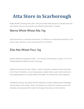 Atta Store in Scarborough
