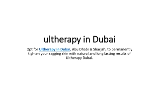 ultherapy in Dubai