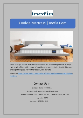 Coolvie Mattress | Inofia.Com