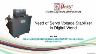 need of servo voltage regulator