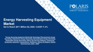 Energy Harvesting Equipment Market Strategies and Forecasts, 2020 to 2026