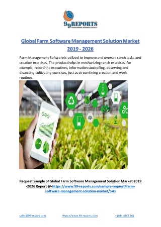 Global Farm Software Management Solution Market 2019 - 2026