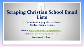 Scraping Christian School Email Lists