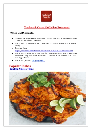 15% Off - Tandoor & Curry Hut Indian Restaurant Labrador, Qld