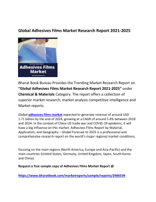 Global Adhesives Films Market Forecast 2021-2025