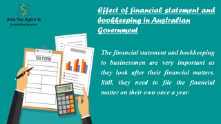 Financial Statement Preparation & Bookkeeping Services