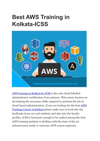 best aws training institute in kolkata