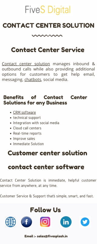 Contact Center Solution- Fivesdigital