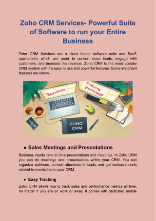 Zoho CRM Services- Powerful Suite of Software to run your Entire Business