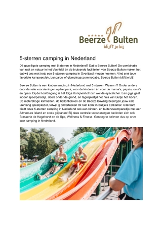Beerze Bulten - 5-sterren camping