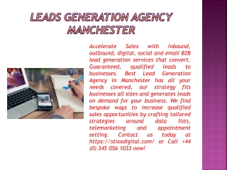 Leads Generation Agency Manchester