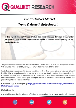 Control Valves Market  Assessment, Opportunities, Insight, Trends, Key Players –