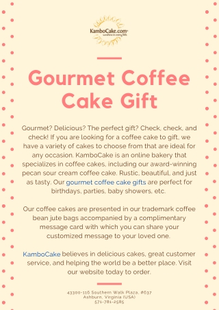 Gourmet Coffee Cake Gift - KamboCake