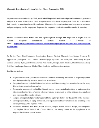 Global Magnetic Localization System Market - Forecasts to 2026