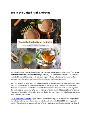 Tea in the United Arab Emirates