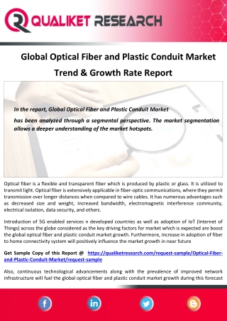 Global   Optical Fiber and Plastic Conduit MarketSize, Share, Trend, Growth, App