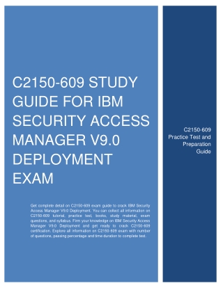 C2150-609 Study Guide for IBM Security Access Manager V9.0 Deployment Exam