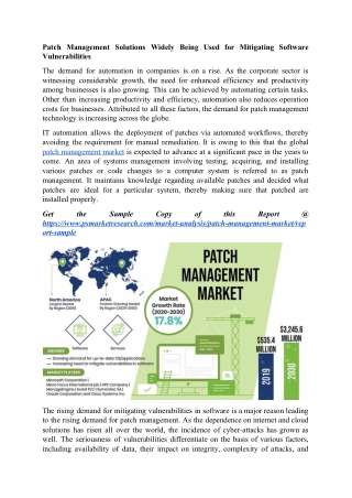 Patch Management Market COVID -19 Impact Research Report with top Players