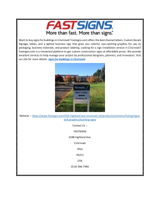 Signs for Buildings in Cincinnati | Fastsigns.com
