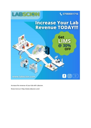 Increase the revenue of your lab with Labscion