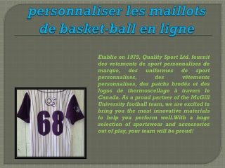 personnaliser les maillots de basket-ball en ligne