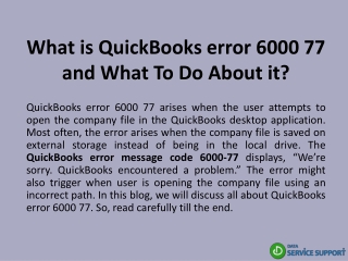 What is QuickBooks error 6000 77 and What To Do About it?