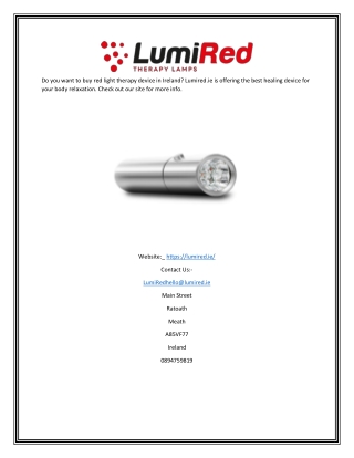 Now Buy Red Light Therapy Device In Ireland At A Low Cost | Lumired.ie