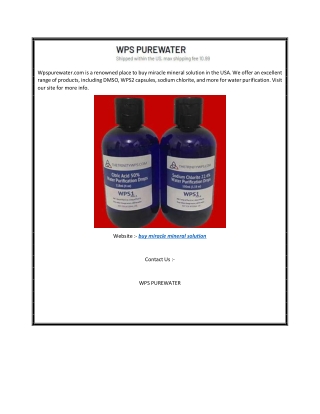 Buy Miracle Mineral Solution Wpspurewater.com