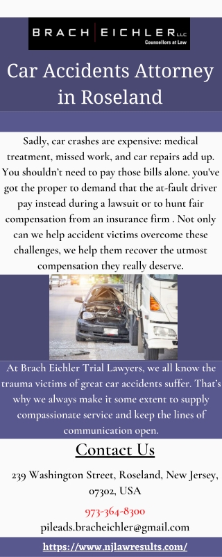 Car Accidents Attorney in Roseland