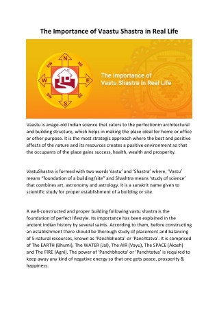 The Importance of Vaastu Shastra in Real Life